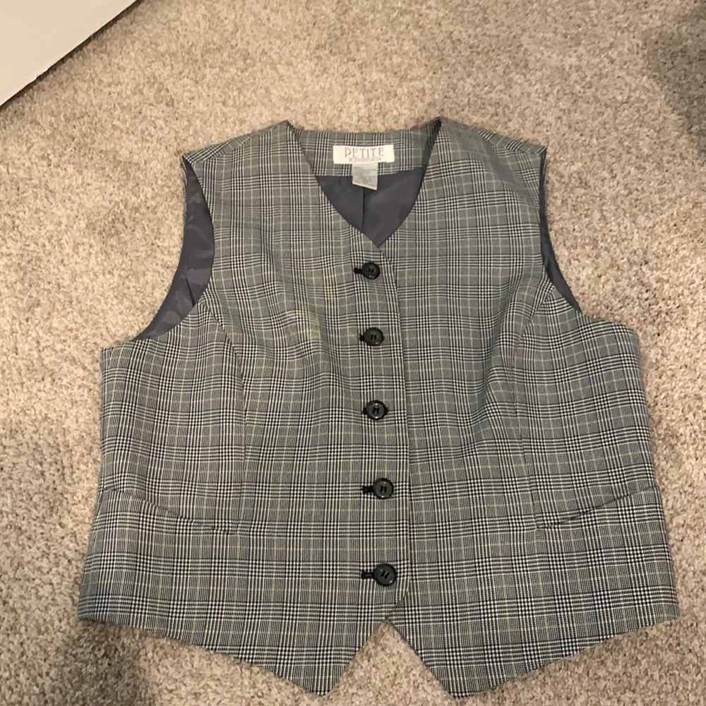 Grey plaid vest